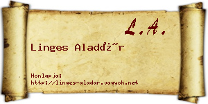 Linges Aladár névjegykártya